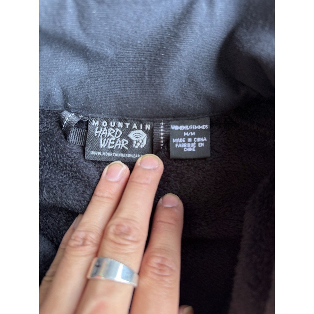 Mountain Hardwear Black Soft Fleece Full Zip Vest Granola Girl Cabincore Medium - Picture 6 of 8